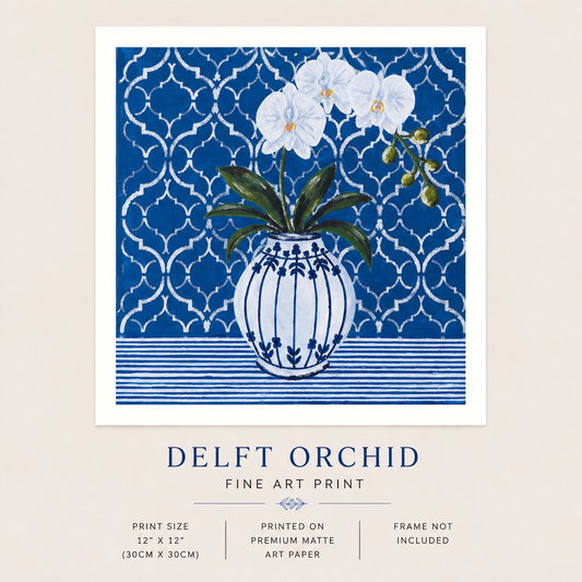 Delft Orchid Print