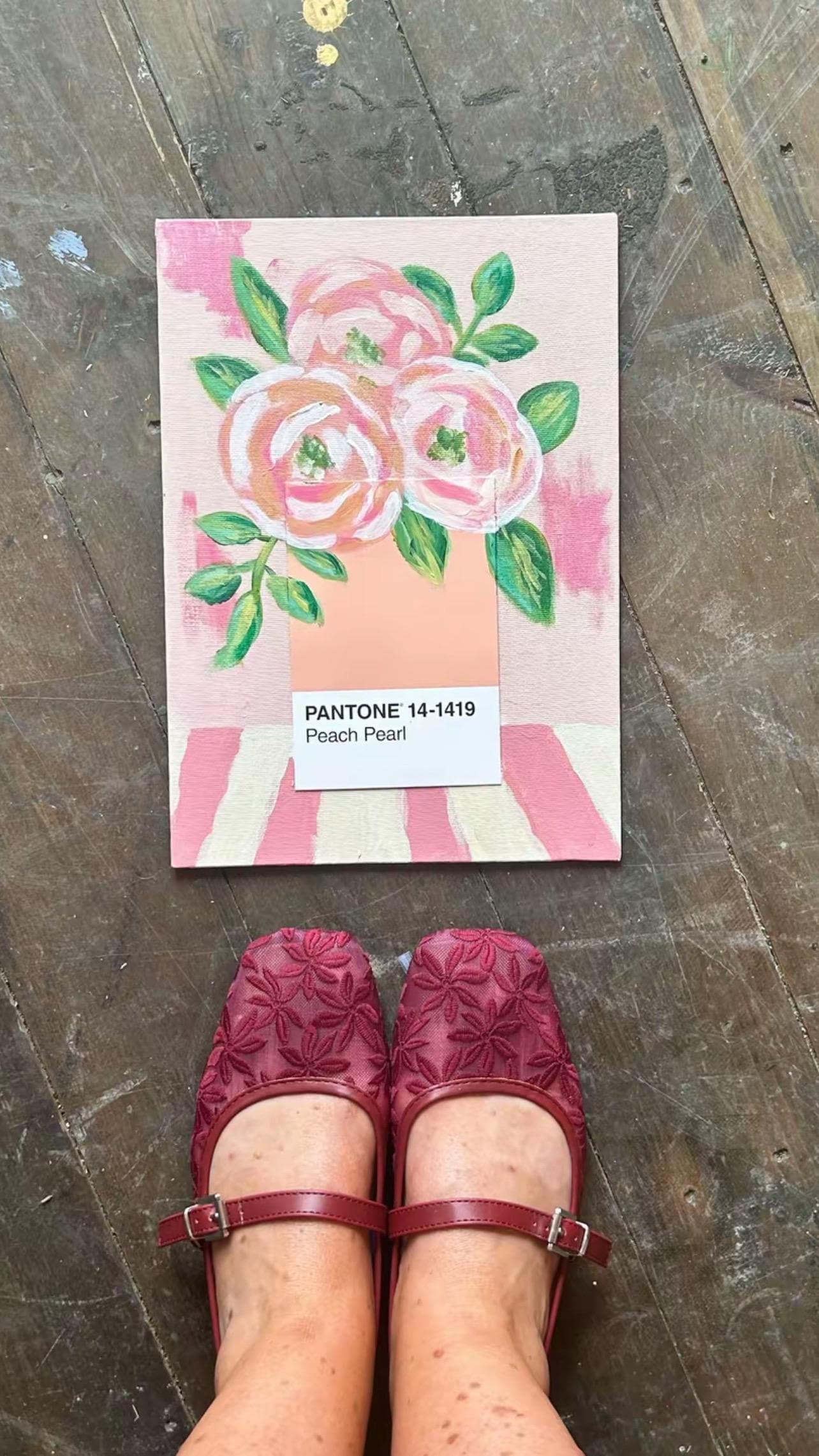 Pantone Peach Pearl Print | Peach Floral Wall Art | Modern Botanical Print | Contemporary Still Life | Neutral Home Decor | A4 & A5 Print