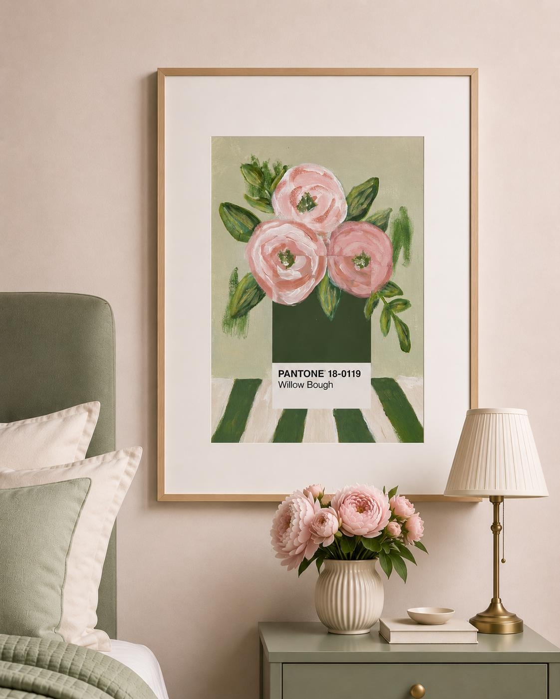 Pantone Willow Bough Print | Green Botanical Wall Art | Floral Fine Art Print | Sage Green Decor | A4 A5 Print