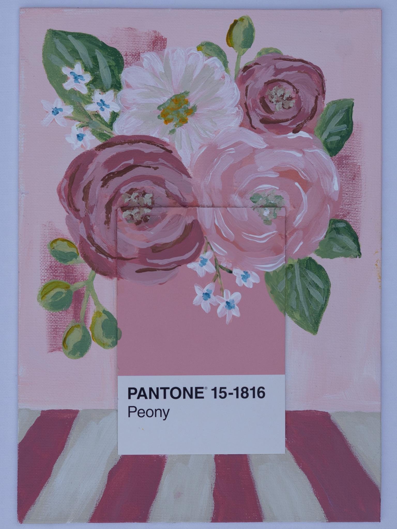 Pantone Peony Print | Pink Floral Wall Art | Botanical Fine Art Print | Blush Flower Decor | Contemporary Gallery Wall