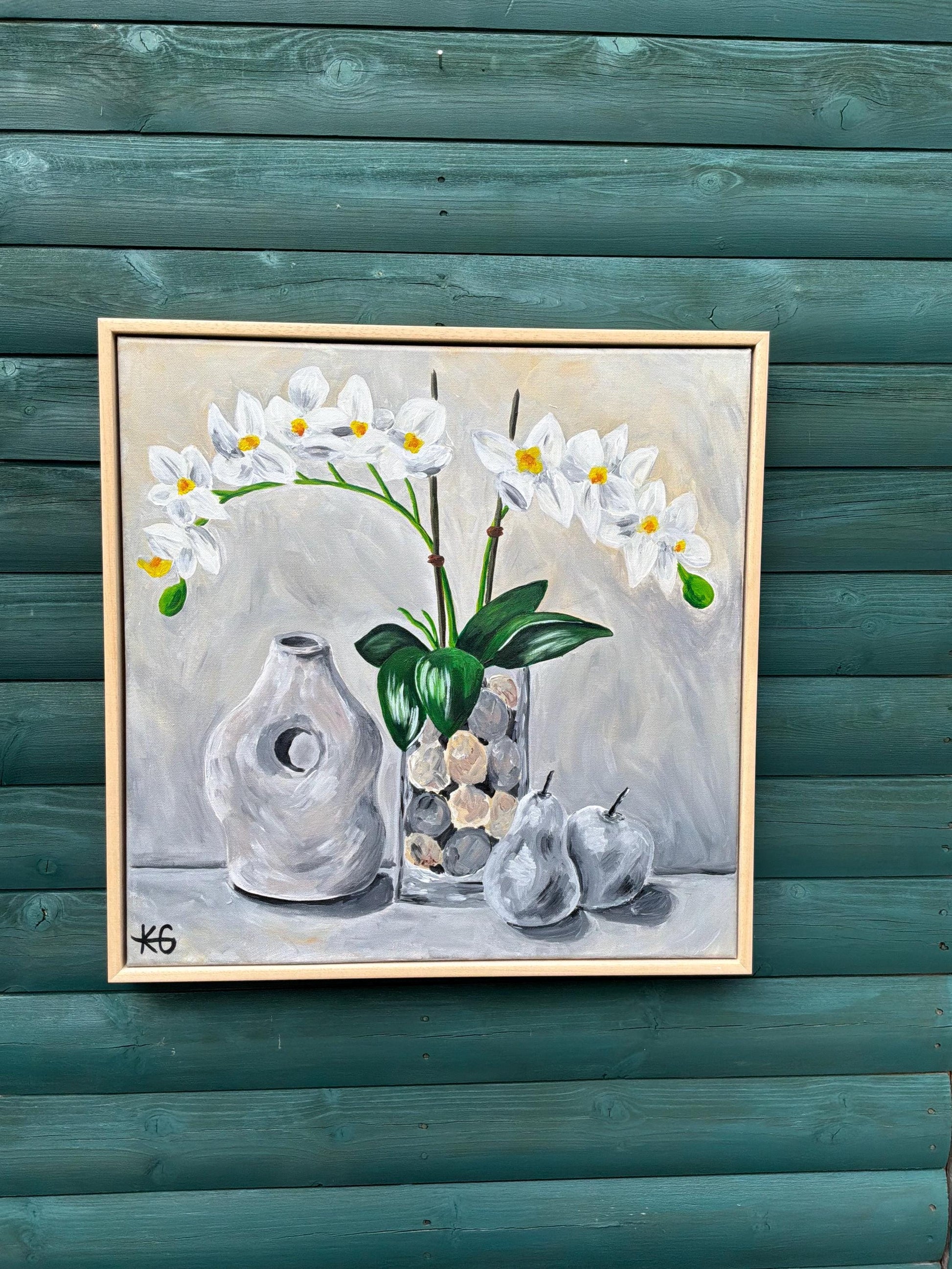 Quiet Balance Fine Art Print | Neutral Orchid Still Life | Contemporary Botanical Wall Art | Modern Home Decor | 20x20 15x15 12x12 Print