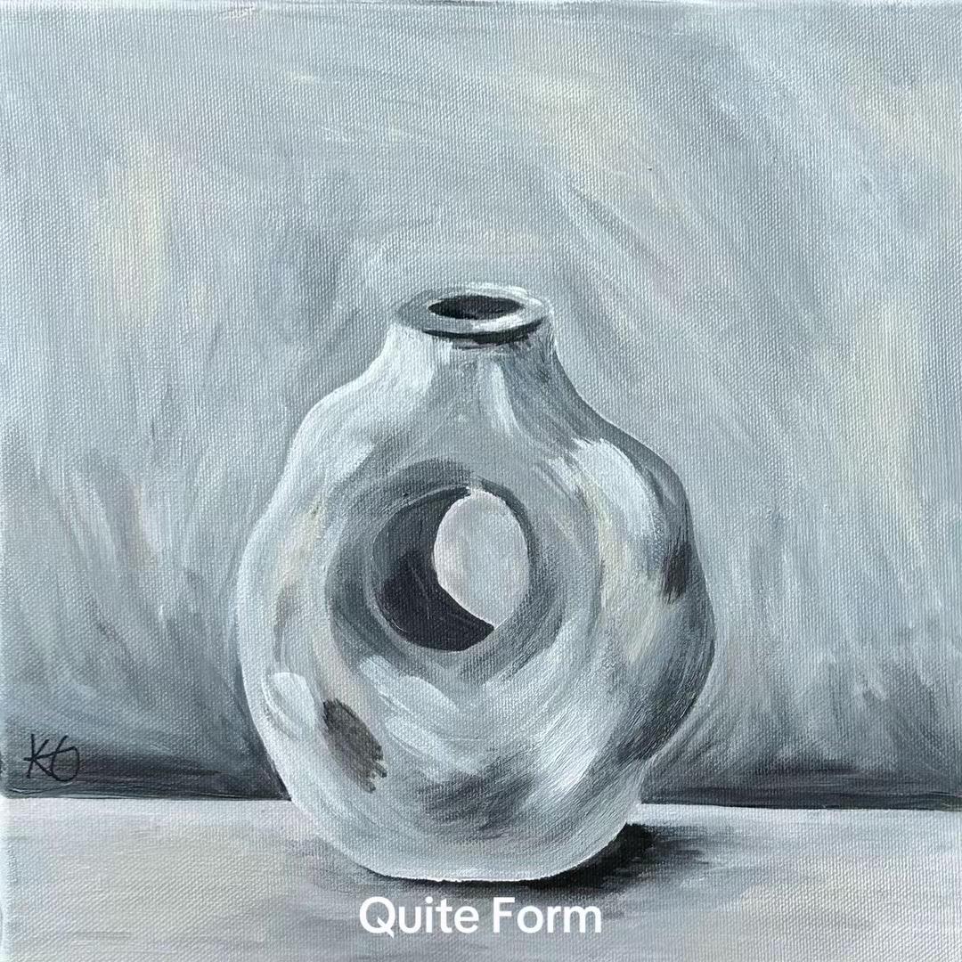 Quiet Form Fine Art Print | Modern Ceramic Vase Still Life | Neutral Minimalist Wall Art | Contemporary Home Decor (12x12)