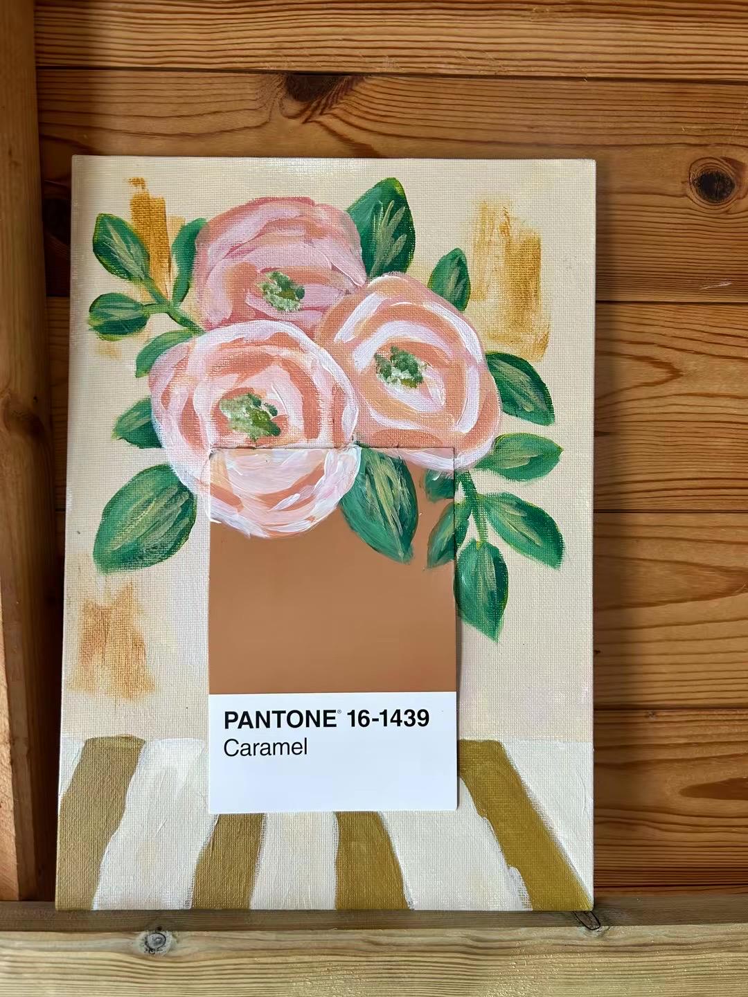 Pantone Caramel Print | Neutral Floral Wall Art | Botanical Fine Art Print | Contemporary Flower Decor | A4 A5 Print