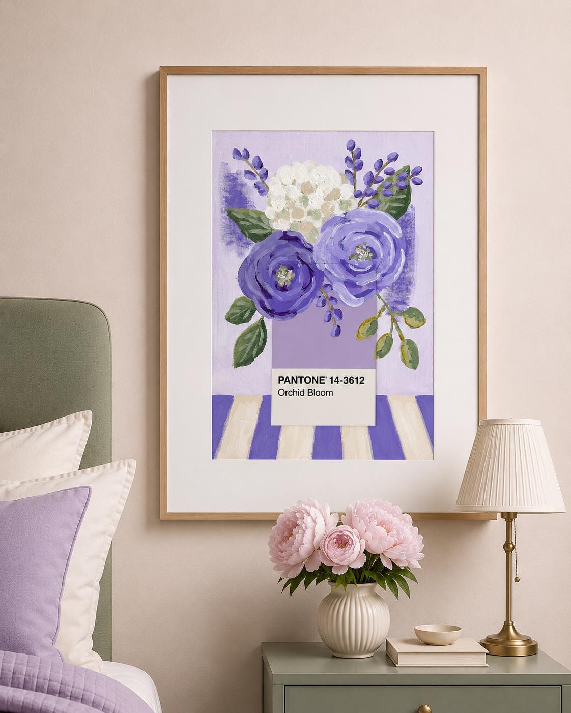 Pantone Orchid Bloom Print | Purple Floral Wall Art | Botanical Fine Art Print | Lavender Flower Decor | A4 A5 Print