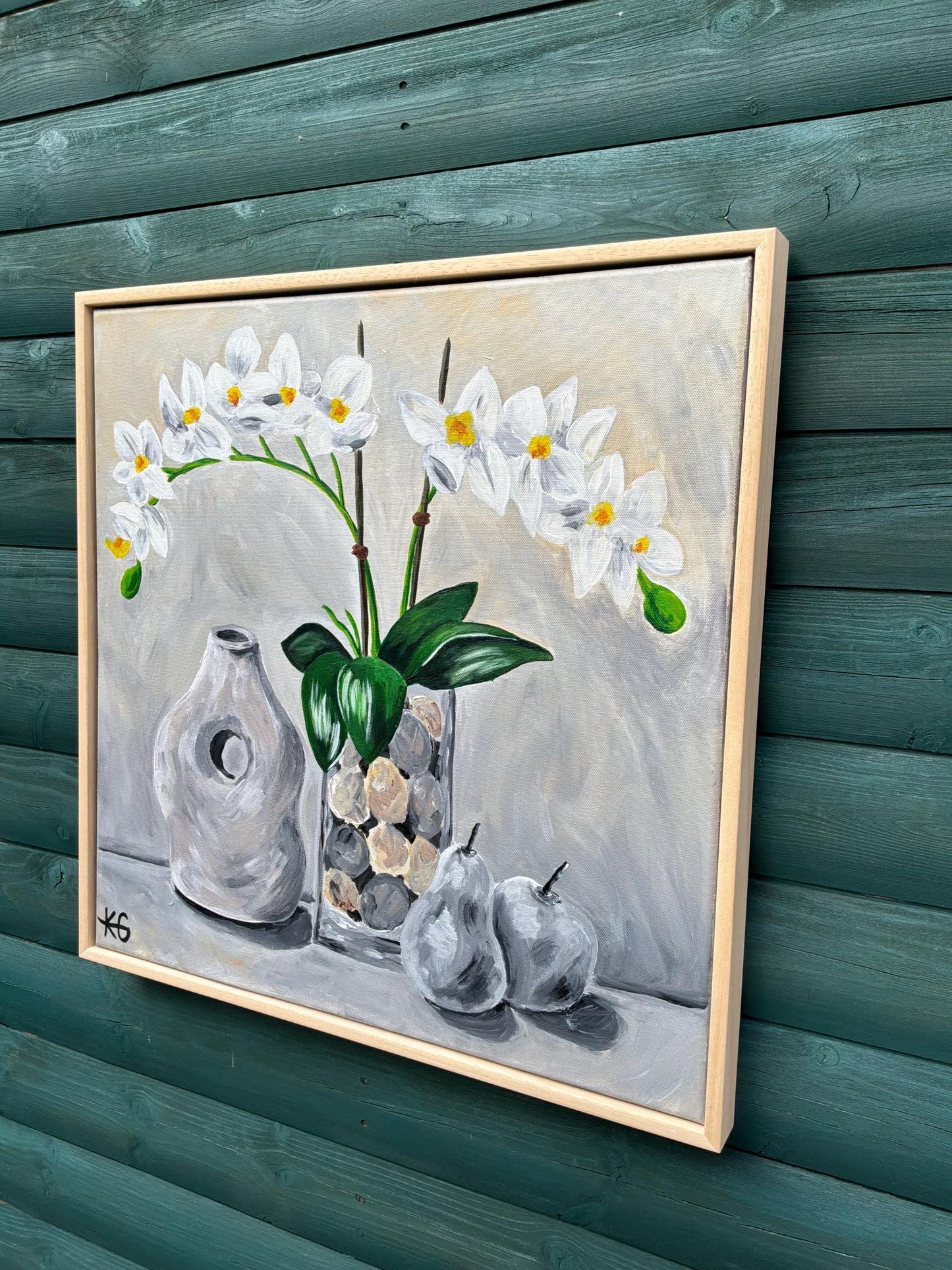 Quiet Balance Fine Art Print | Neutral Orchid Still Life | Contemporary Botanical Wall Art | Modern Home Decor | 20x20 15x15 12x12 Print