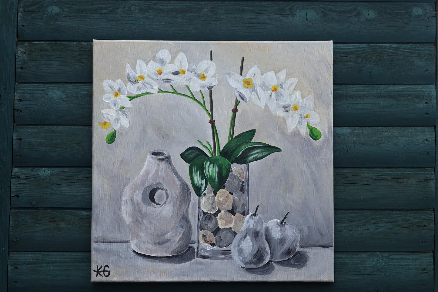 Quiet Balance Fine Art Print | Neutral Orchid Still Life | Contemporary Botanical Wall Art | Modern Home Decor | 20x20 15x15 12x12 Print