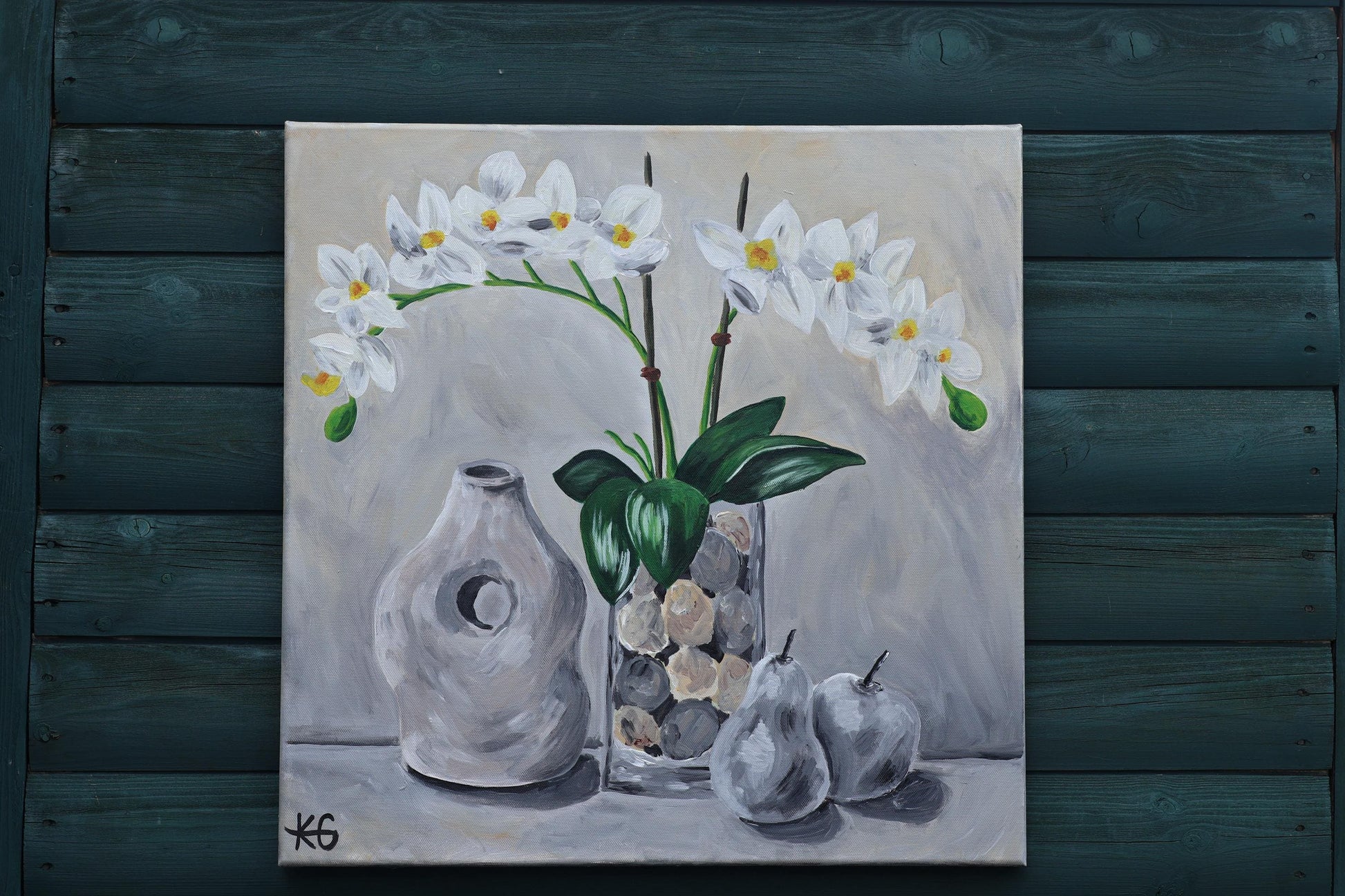 Quiet Balance Fine Art Print | Neutral Orchid Still Life | Contemporary Botanical Wall Art | Modern Home Decor | 20x20 15x15 12x12 Print
